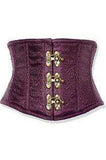 Daisy Corsets Top Drawer Plum Brocade Steel Boned Mini Cincher w/Clasps - Daisy Corsets - Flyclothing LLC
