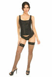 Daisy Corsets Top Drawer Black Satin Steel Boned Corset w/Straps - Daisy Corsets - Flyclothing LLC