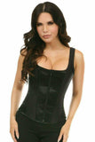 Daisy Corsets Top Drawer Black Satin Steel Boned Uniforming Corset w/Straps - Daisy Corsets - Flyclothing LLC