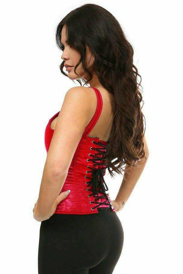 Daisy Corsets Top Drawer Red Satin Steel Boned Corset w/Straps - Daisy Corsets - Flyclothing LLC