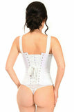 Daisy Corsets Top Drawer White Satin Steel Boned Corset w/Straps - Daisy Corsets - Flyclothing LLC