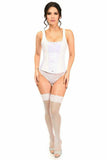 Daisy Corsets Top Drawer White Satin Steel Boned Corset w/Straps - Daisy Corsets - Flyclothing LLC