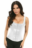 Daisy Corsets Top Drawer White Satin Steel Boned Uniforming Corset w/Straps - Daisy Corsets - Flyclothing LLC