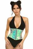 Daisy Corsets Top Drawer Mint Green Holo Steel Boned Mini Cincher - Daisy Corsets - Flyclothing LLC