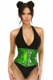 Daisy Corsets Top Drawer Green Holo Steel Boned Mini Cincher - Daisy Corsets - Flyclothing LLC