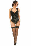 Top Drawer Steel Boned Black Patent PVC Vinyl Underbust Corset Top - Daisy Corsets - Flyclothing LLC