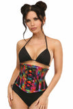 Daisy Corsets Top Drawer Rainbow Glitter PVC Steel Boned Underbust Corset w/Lace-Up Front - Daisy Corsets - Flyclothing LLC