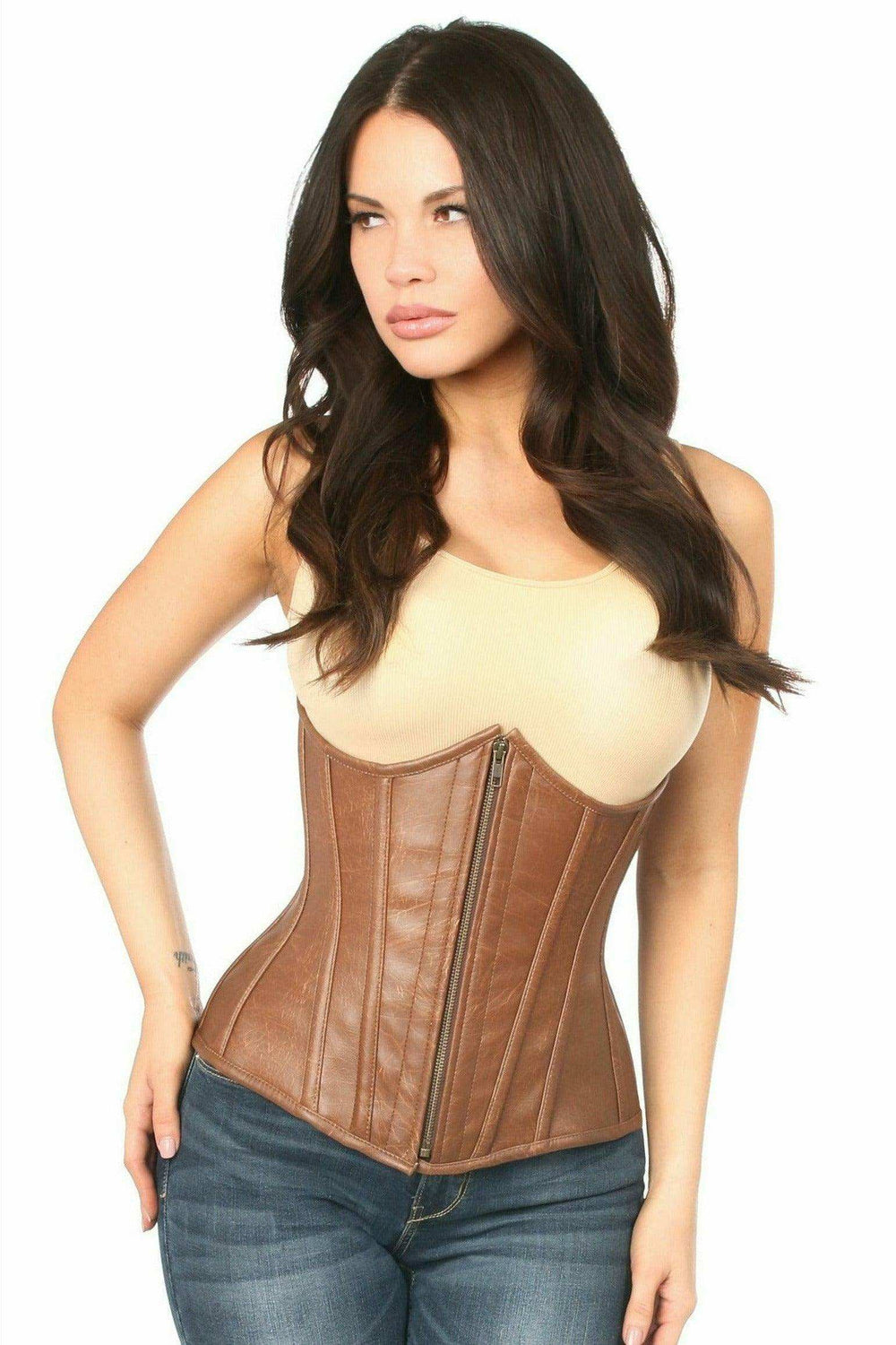 Daisy Corsets Top Drawer Faux Leather Underbust Corset - Daisy Corsets - Flyclothing LLC