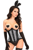 Daisy Corsets Top Drawer 4 PC White Burlesque Bunny Corset Costume - Daisy Corsets - Flyclothing LLC