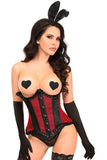 Daisy Corsets Top Drawer 4 PC Red Burlesque Bunny Corset Costume - Daisy Corsets - Flyclothing LLC