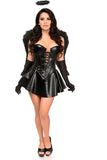 Daisy Corsets Top Drawer 4 PC Faux Leather Dark Angel Corset Dress Costume - Daisy Corsets - Flyclothing LLC