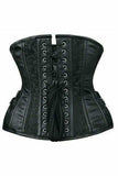 Daisy Corsets Top Drawer Black Brocade Steel Boned Underbust Corset w/Buckles - Daisy Corsets - Flyclothing LLC