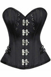 Daisy Corsets Top Drawer Black Satin Steel Boned Overbust Corset w/Buckles - Daisy Corsets - Flyclothing LLC
