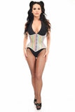 Daisy Corsets Top Drawer Rainbow Glitter Double Steel Boned Curvy Cut Waist Cincher Corset - Daisy Corsets - Flyclothing LLC