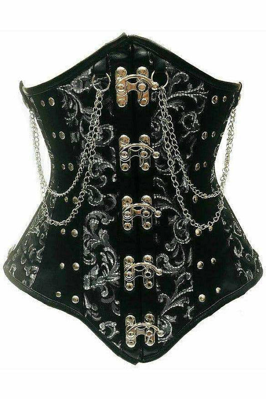 Daisy Corsets Top Drawer Steel Boned Underbust Corset w/Chains and Clasps - Daisy Corsets - Flyclothing LLC