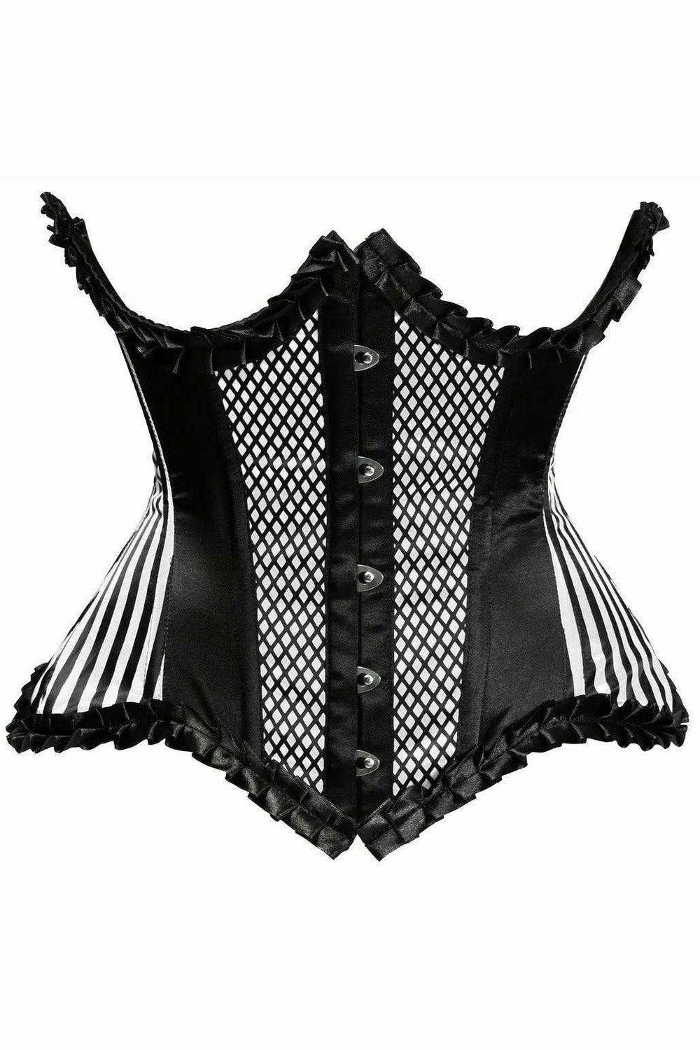 Daisy Corsets Top Drawer White Burlesque Underwire Curvy Cut Waist Cincher Corset - Daisy Corsets - Flyclothing LLC