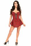 Daisy Corsets Top Drawer Red Plaid Steel Boned Corset Dress - Daisy Corsets - Flyclothing LLC