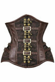 Daisy Corsets Top Drawer Brown Brocade Steampunk Steel Boned Underbust Corset - Daisy Corsets - Flyclothing LLC