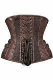 Top Drawer Brown Brocade Steampunk Steel Boned Underbust Corset - Daisy Corsets - Flyclothing LLC