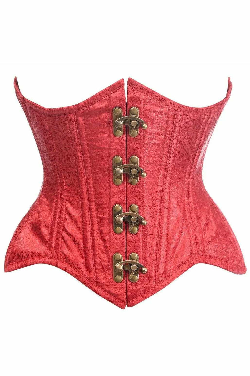 Daisy Corsets Top Drawer Double Steel Boned Wine Brocade Curvy Underbust Corset - Daisy Corsets - Flyclothing LLC