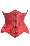 Top Drawer Double Steel Boned Wine Brocade Curvy Underbust Corset - Daisy Corsets - Flyclothing LLC