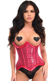 Daisy Corsets Top Drawer Fuchsia Satin & Sequin Underwire Curvy Cut Steel Boned Waist Cincher Corset - Daisy Corsets - Flyclothing LLC