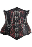 Daisy Corsets Top Drawer Black/Red Steel Boned Underbust Corset w/Chains and Clasps - Daisy Corsets - Flyclothing LLC