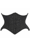 Daisy Corsets Top Drawer Black/Black Brocade Double Steel Boned Mini Cincher Corset - Daisy Corsets - Flyclothing LLC