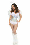 Daisy Corsets Top Drawer 5 PC Silver Holo Angel Corset Costume - Daisy Corsets - Flyclothing LLC
