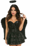 Daisy Corsets Top Drawer 4 PC Sequin Dark Angel Corset Costume - Daisy Corsets - Flyclothing LLC