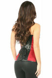 Daisy Corsets Top Drawer Wine Brocade & Faux Leather Steel Boned Corset - Daisy Corsets - Flyclothing LLC