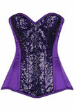 Daisy Corsets Top Drawer Purple Sequin Steel Boned Corset - Daisy Corsets - Flyclothing LLC