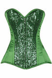 Daisy Corsets Top Drawer Green Sequin Steel Boned Corset - Daisy Corsets - Flyclothing LLC
