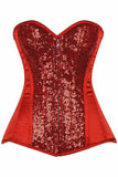 Daisy Corsets Top Drawer Red Sequin Steel Boned Corset - Daisy Corsets - Flyclothing LLC