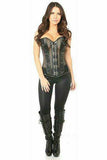 Daisy Corsets Top Drawer Faux Leather & Fishnet Steel Boned Corset - Daisy Corsets - Flyclothing LLC
