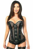 Daisy Corsets Top Drawer Faux Leather & Fishnet Steel Boned Corset - Daisy Corsets - Flyclothing LLC