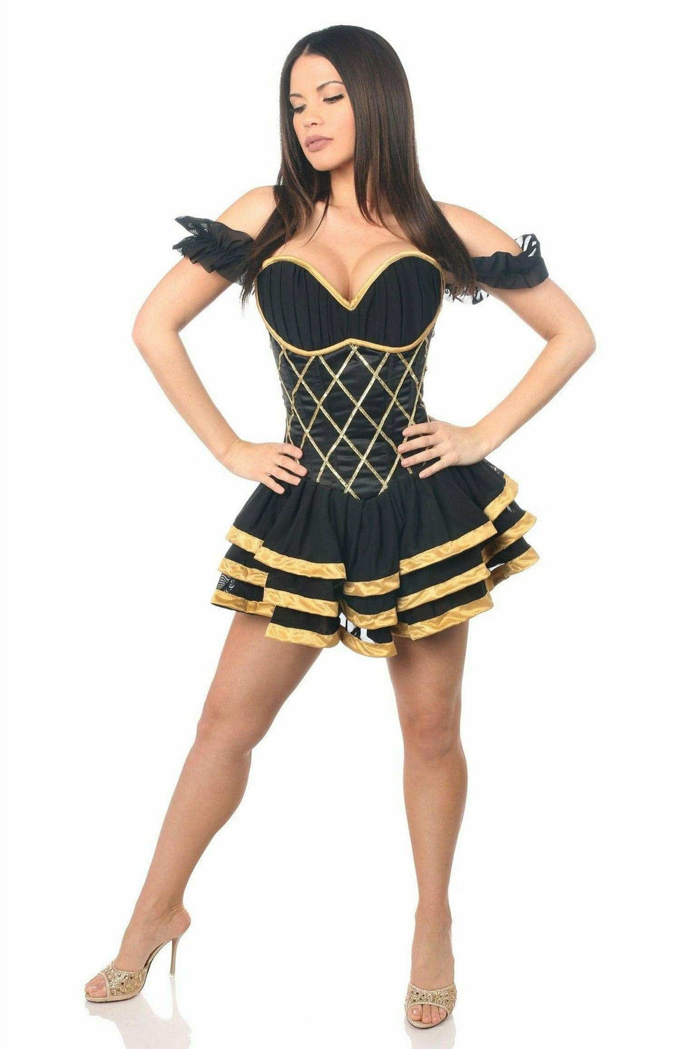 Daisy Corsets Top Drawer Steel Boned Egyptian Corseted Dress - Daisy Corsets - Flyclothing LLC