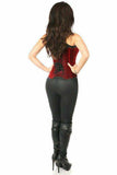 Daisy Corsets Top Drawer Steel Boned Red Velvet Underbust Corset w/Buckling - Daisy Corsets - Flyclothing LLC