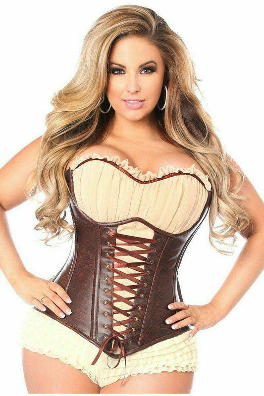 Daisy Corsets Top Drawer Faux Leather Steel Boned Ren Faire Corset - Daisy Corsets - Flyclothing LLC
