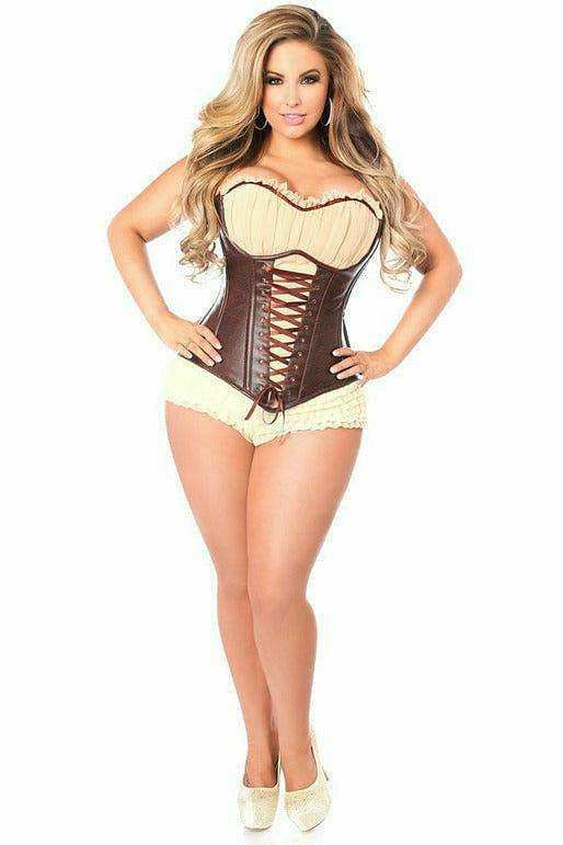 Daisy Corsets Top Drawer Faux Leather Steel Boned Ren Faire Corset - Daisy Corsets - Flyclothing LLC