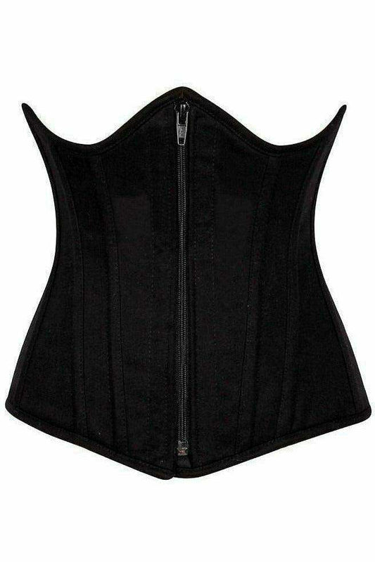 Daisy Corsets Top Drawer Black Cotton Underbust Steel Boned Corset - Daisy Corsets - Flyclothing LLC