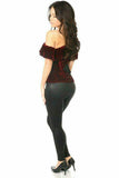 Daisy Corsets Top Drawer Dark Red Velvet Off-The-Shoulder Steel Boned Corset - Daisy Corsets - Flyclothing LLC