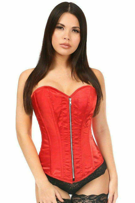 Daisy Corsets Top Drawer Red Satin Steel Boned Corset - Daisy Corsets - Flyclothing LLC
