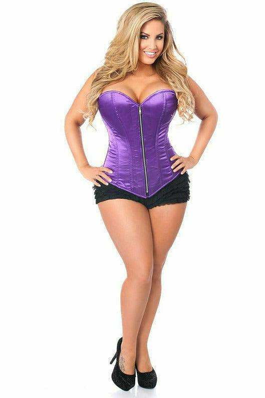 Daisy Corsets Top Drawer Purple Satin Steel Boned Corset - Daisy Corsets - Flyclothing LLC