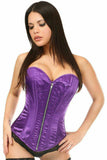 Daisy Corsets Top Drawer Purple Satin Steel Boned Corset - Daisy Corsets - Flyclothing LLC