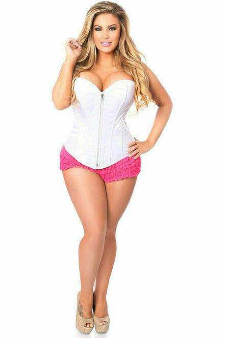Daisy Corsets Top Drawer White Satin Steel Boned Corset - Daisy Corsets - Flyclothing LLC