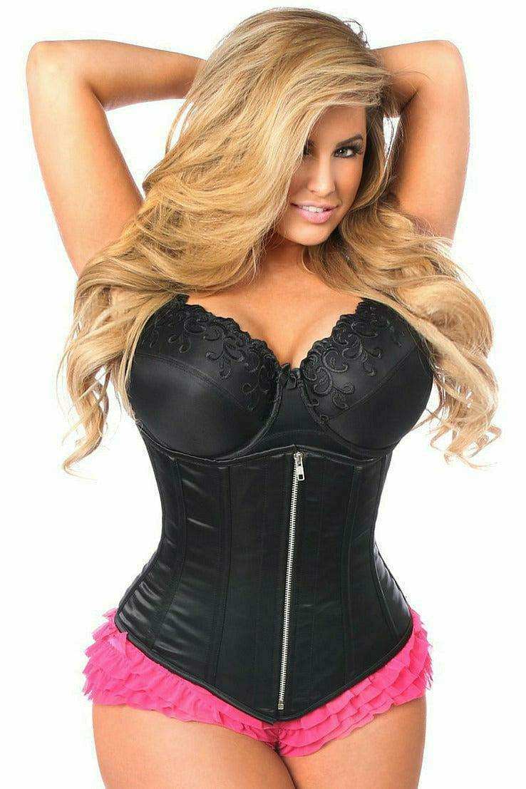 Daisy Corsets Top Drawer Black Satin Underbust Steel Boned Corset - Daisy Corsets - Flyclothing LLC