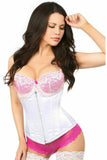 Daisy Corsets Top Drawer White Satin Underbust Steel Boned Corset - Daisy Corsets - Flyclothing LLC