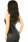 Daisy Corsets Top Drawer Red Velvet & Faux Leather Steel Boned Corset - Daisy Corsets - Flyclothing LLC