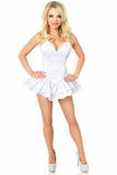 Daisy Corsets Top Drawer White Satin Steel Boned Corset Dress - Daisy Corsets - Flyclothing LLC